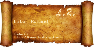 Liker Roland névjegykártya
